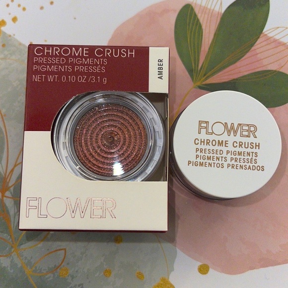 🆕FLOWER BEAUTY: Chrome Crush Pressed Pigments Eye Shadow- Amber .10 oz - Picture 1 of 3